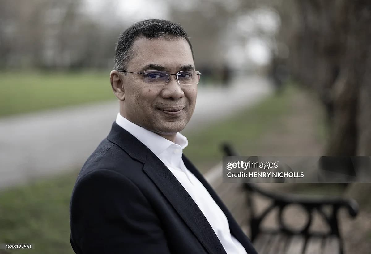 Tarique Rahman photographed in a London park during his exile years