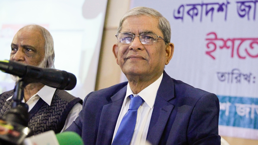 BNP Secretary General Mirza Fakhrul Islam Alamgir at a press conference denouncing the 2018 election